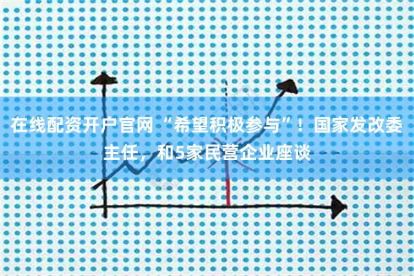 在线配资开户官网 “希望积极参与”！国家发改委主任，和5家民营企业座谈
